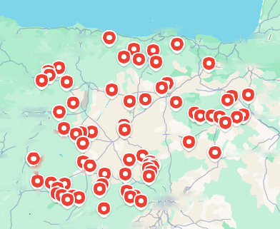 Mapa de ubicaciones abandonadas en Castilla y León