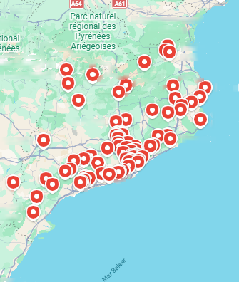 Mapa de ubicaciones abandonadas en Cataluña
