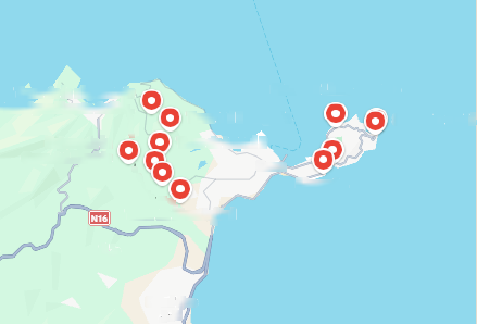 Mapa de ubicaciones abandonadas en Ceuta